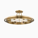 Clement Semi Flush In Aged Brass