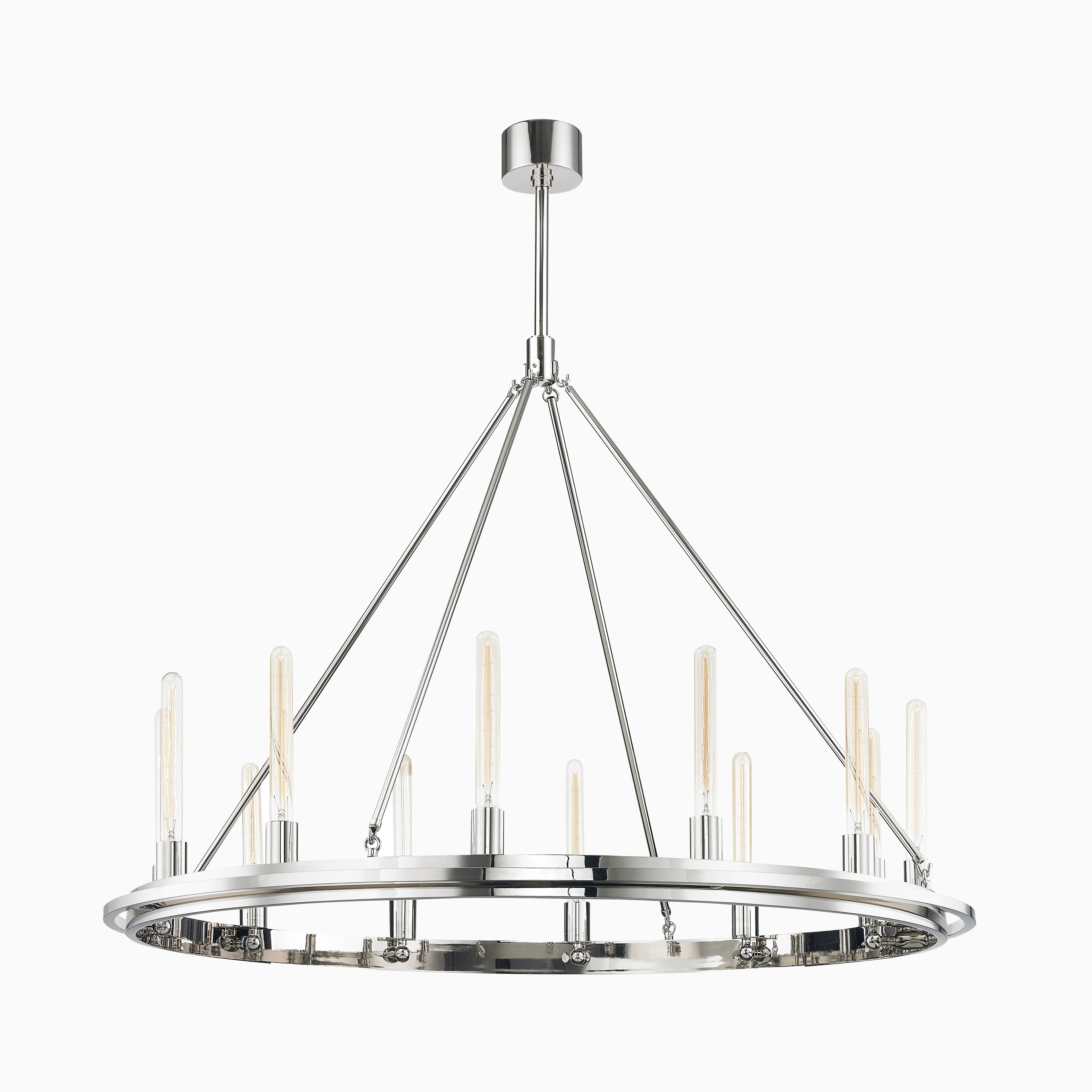 Clement Chandelier In Polished Nickel