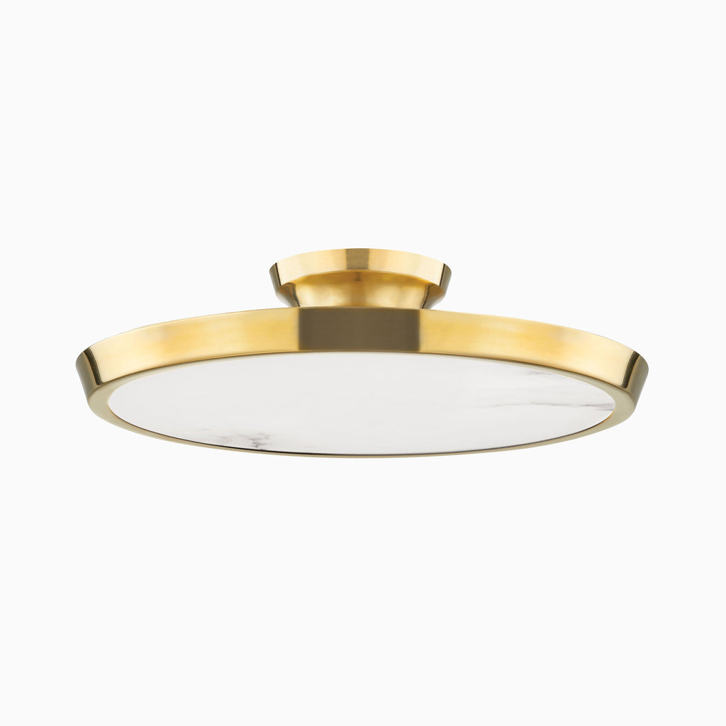 Hurley Flush Mount In Aged Brass
