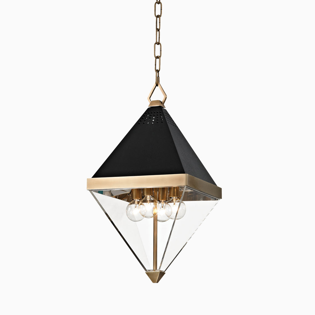 Bernard 10” Lantern in Aged Brass