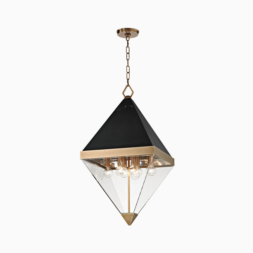 Bernard 15” Lantern in Aged Brass