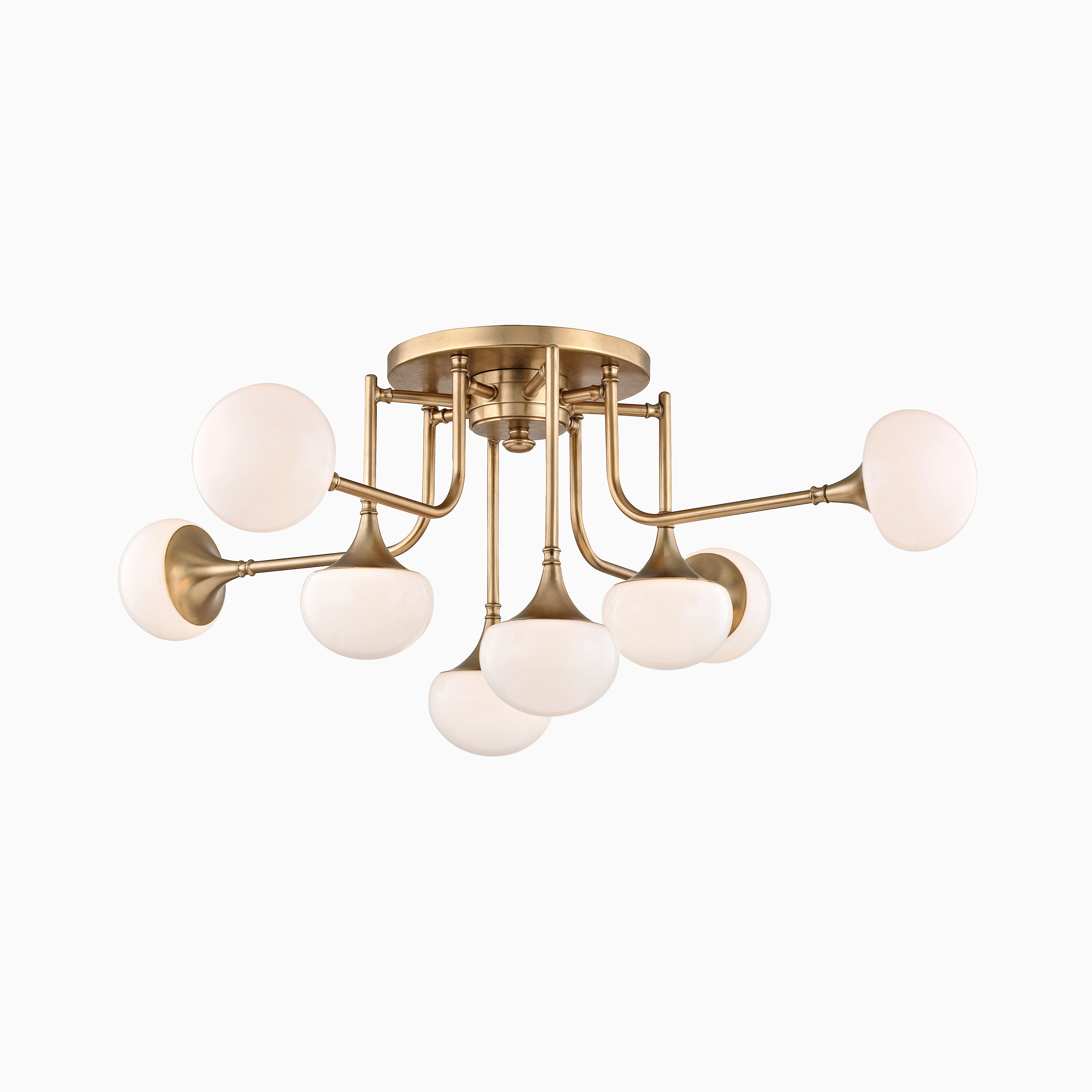 Odessa Semi Flush In Aged Brass
