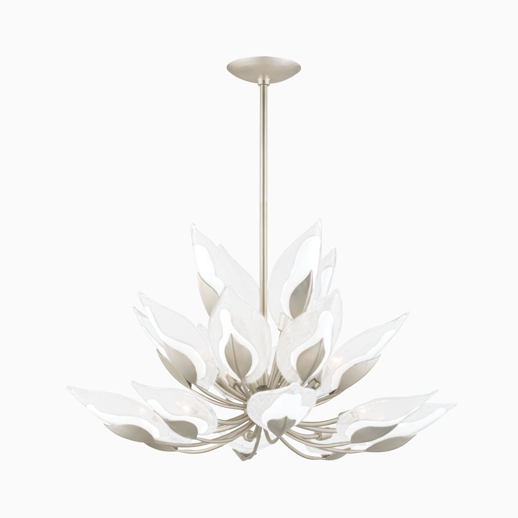 Magnolia Chandelier In Silver Leaf