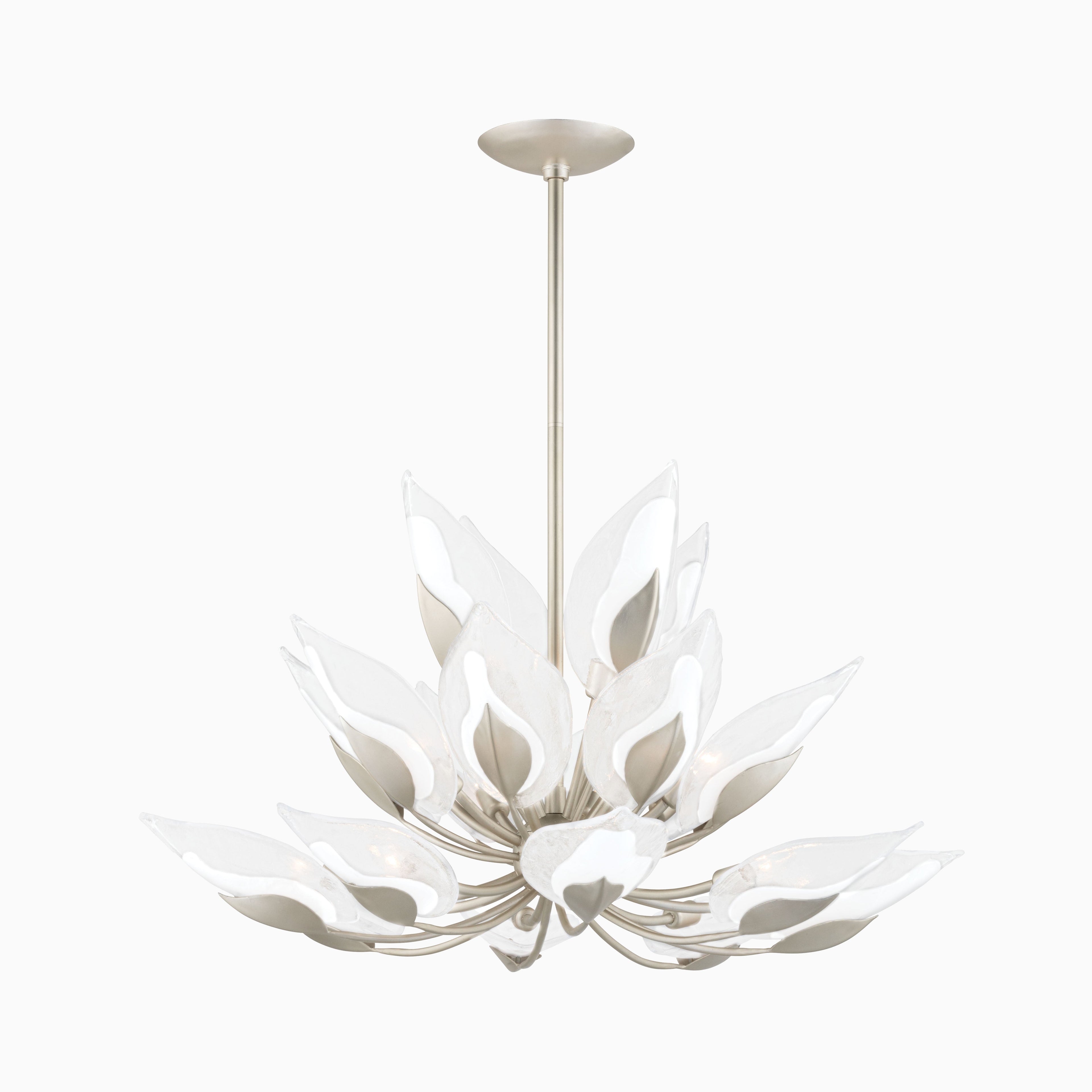 Magnolia Chandelier In Silver Leaf