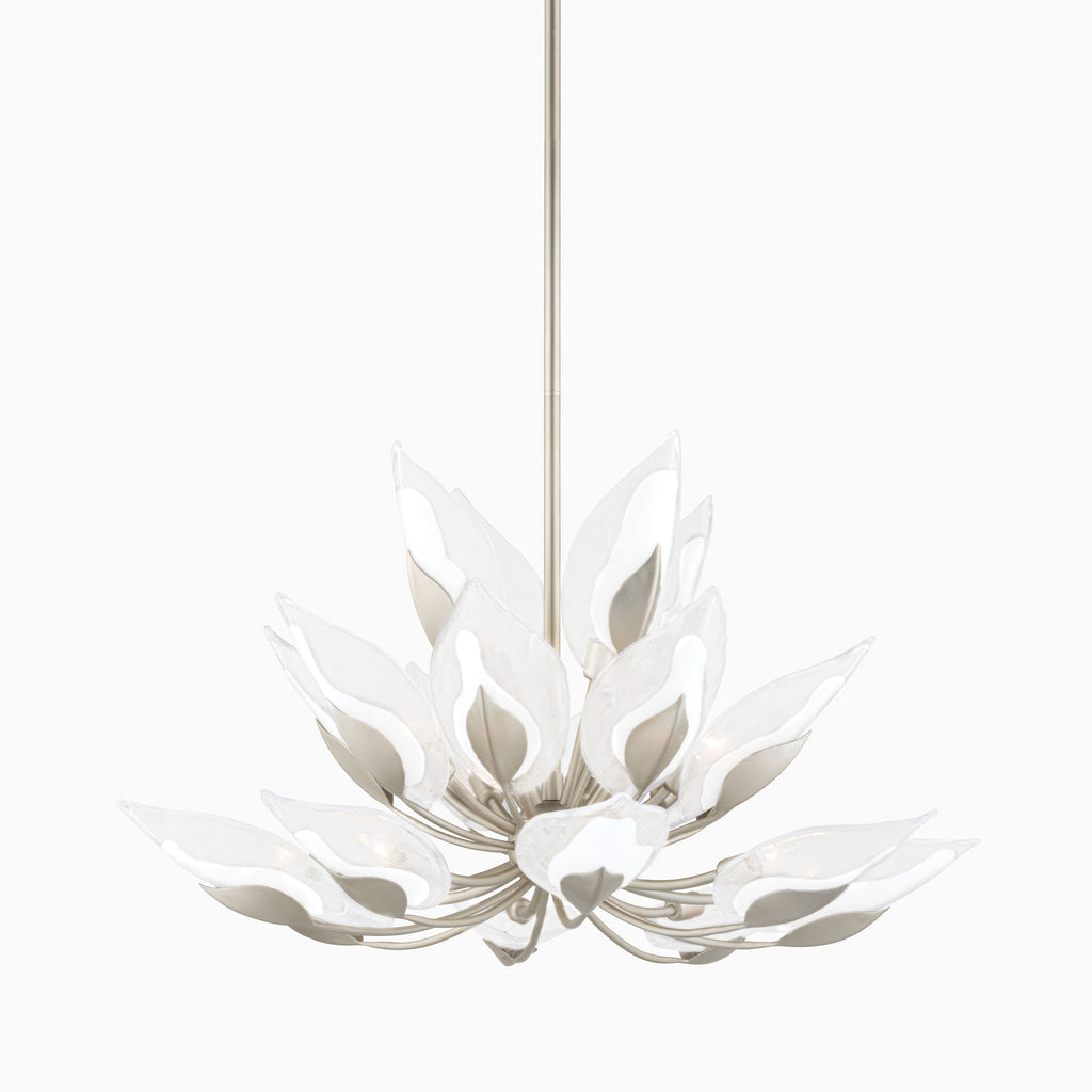 Magnolia Chandelier In Silver Leaf