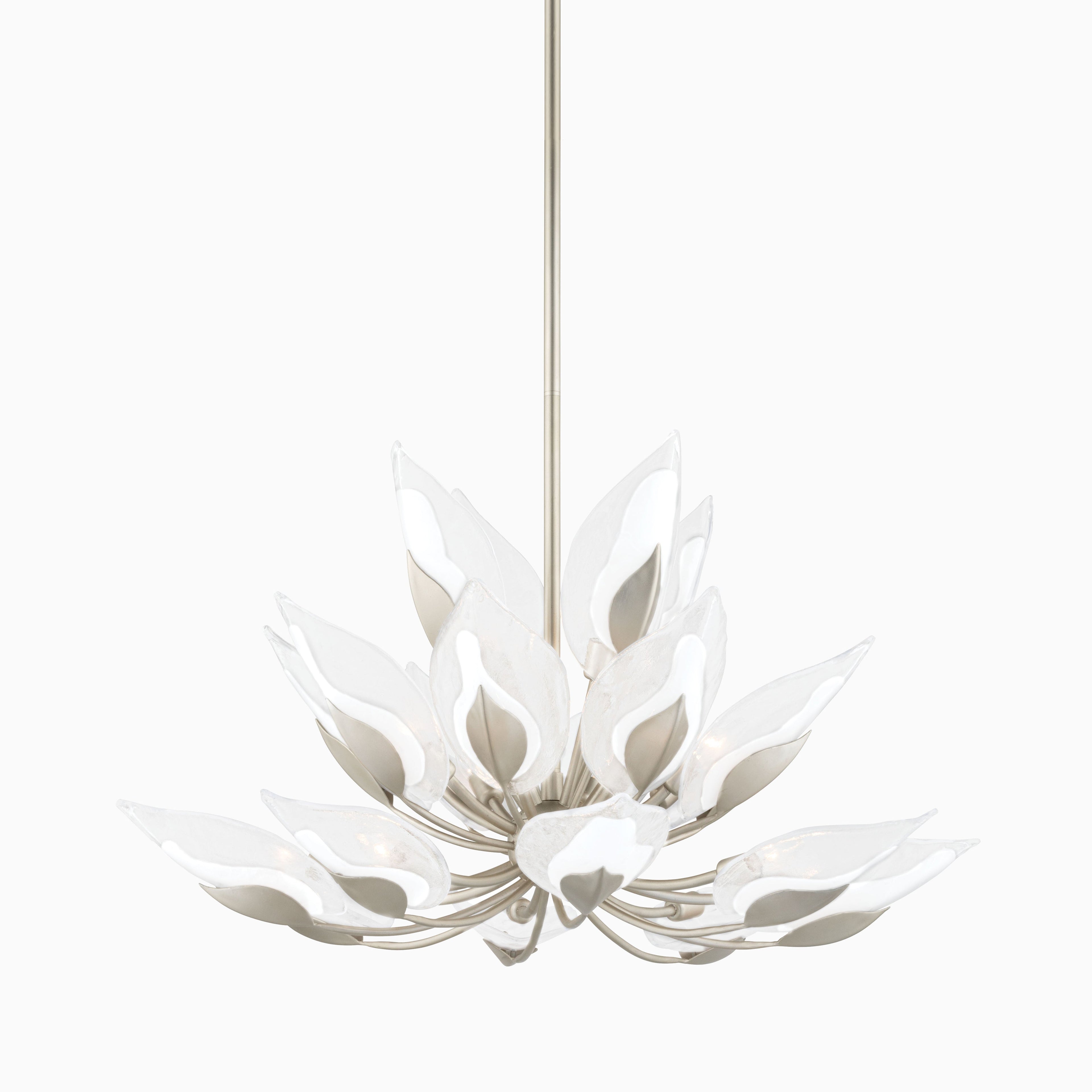Magnolia Chandelier In Silver Leaf