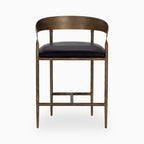 Shaffer Counter Stool in Charcoal Black Leather