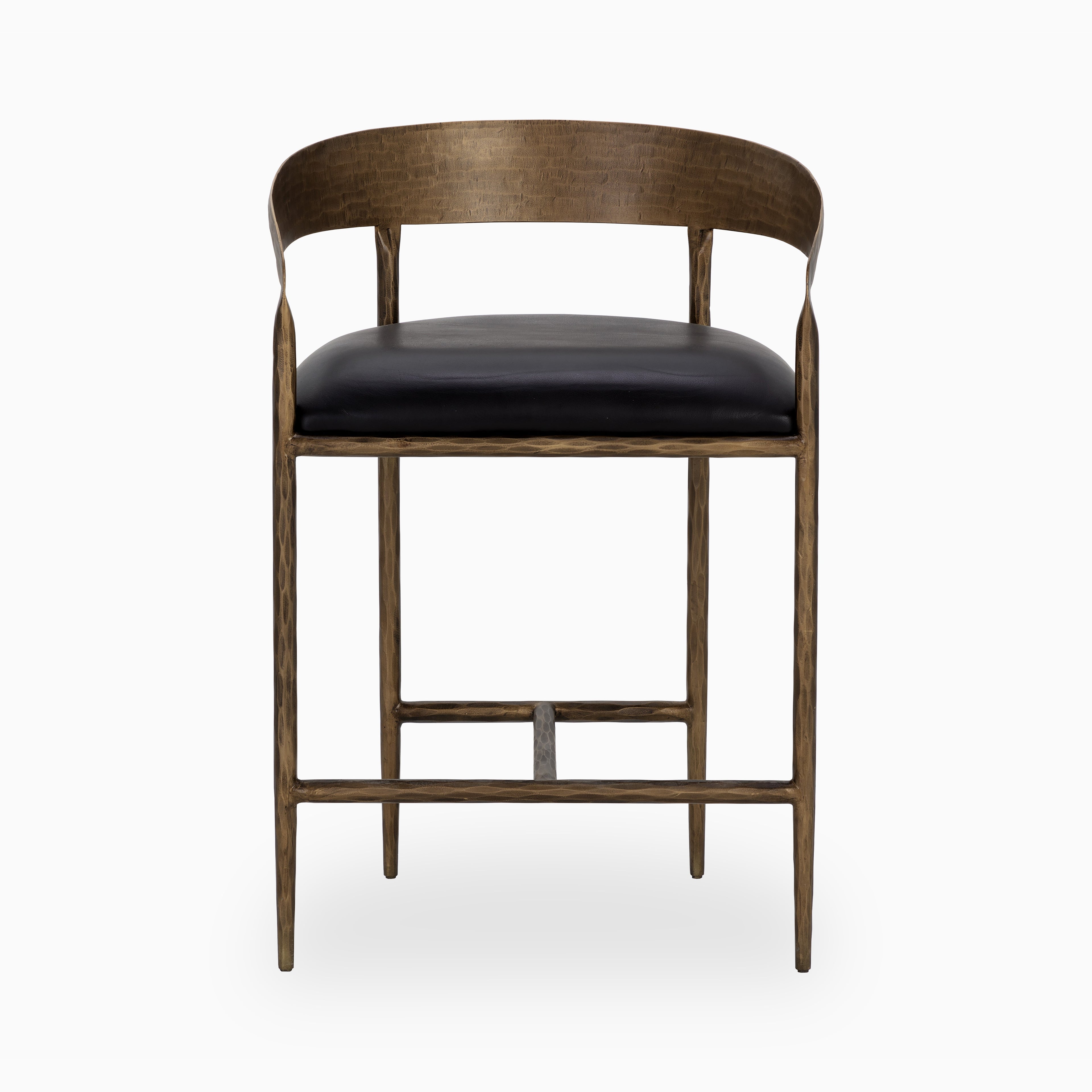 Shaffer Counter Stool in Charcoal Black Leather