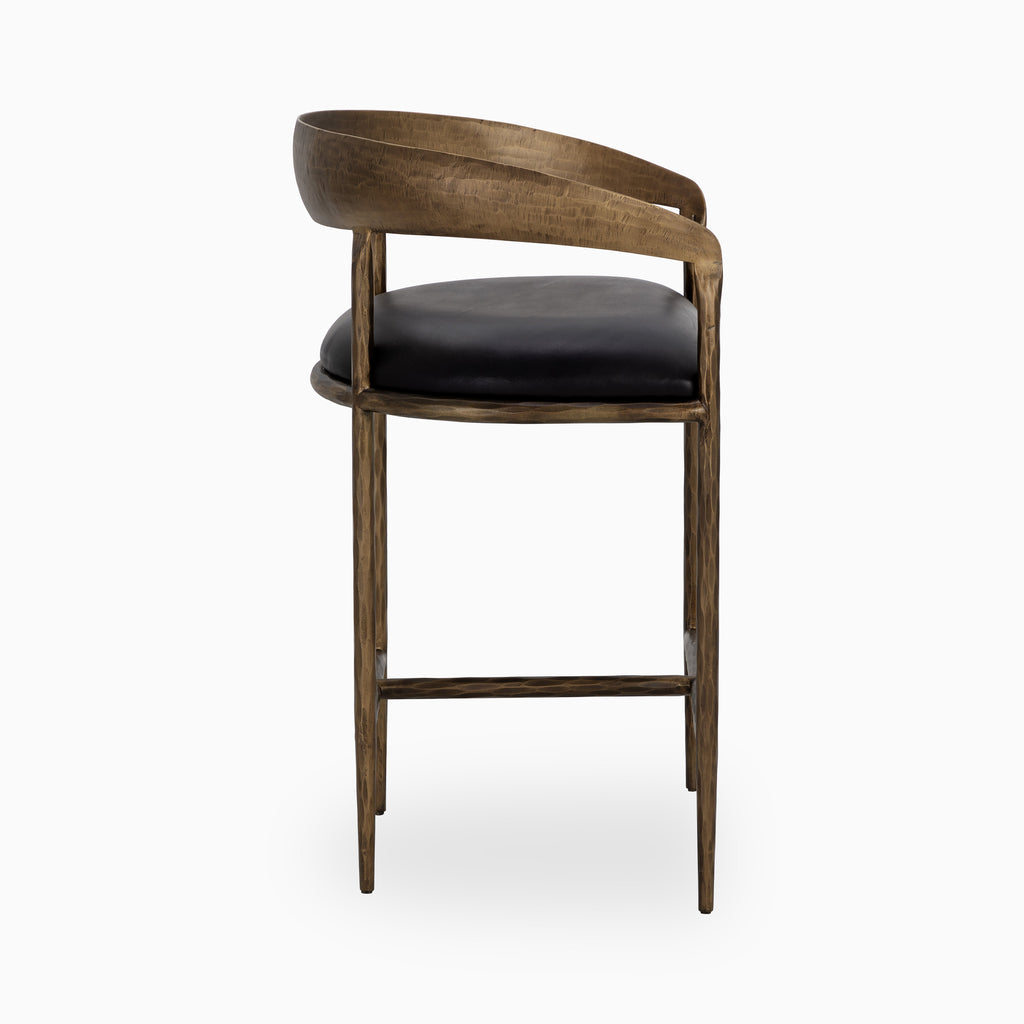 Shaffer Counter Stool in Charcoal Black Leather