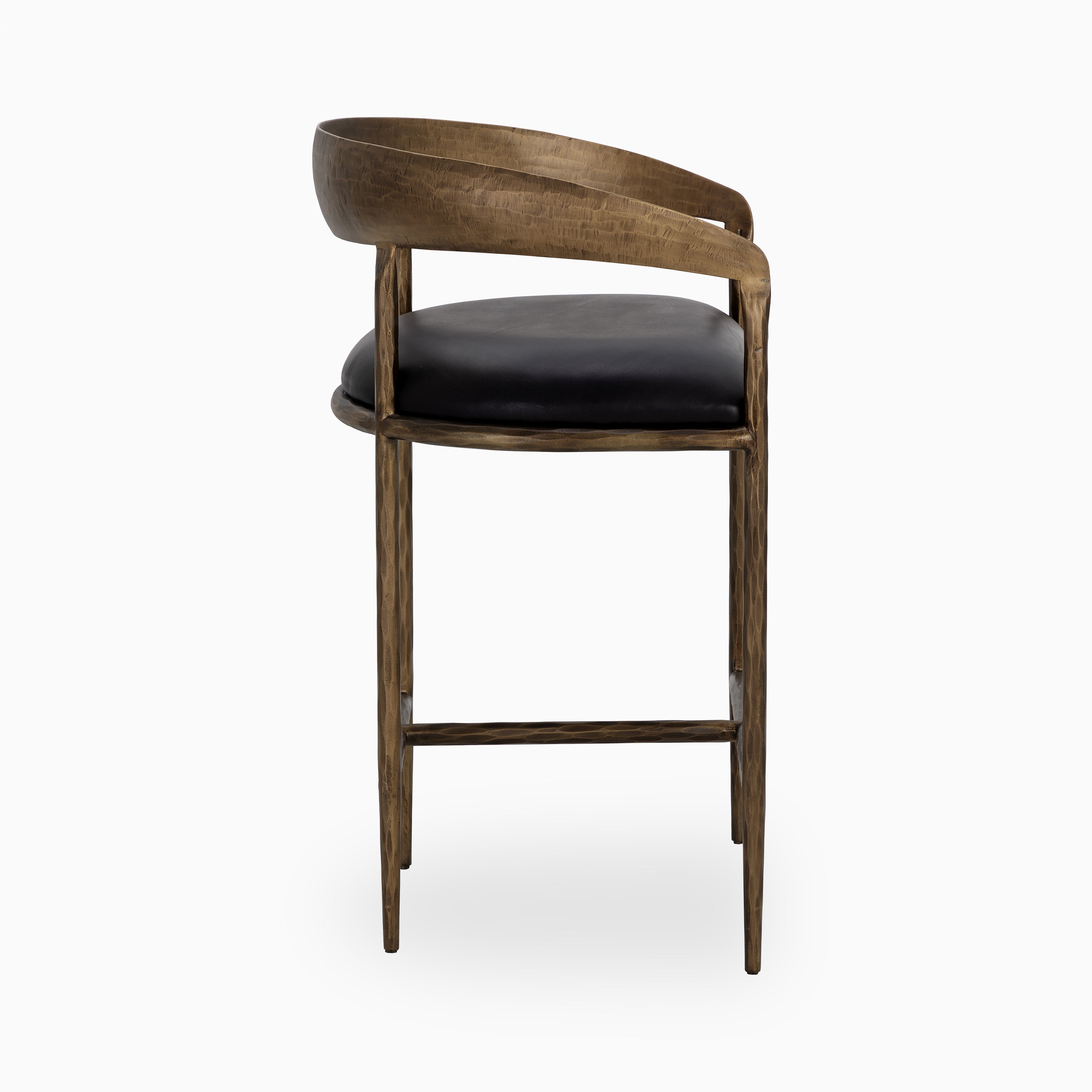 Shaffer Counter Stool in Charcoal Black Leather