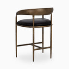 Shaffer Counter Stool in Charcoal Black Leather