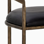 Shaffer Counter Stool in Charcoal Black Leather