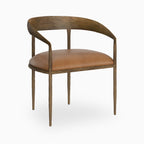 Shaffer Dining Chair in Tan Leather
