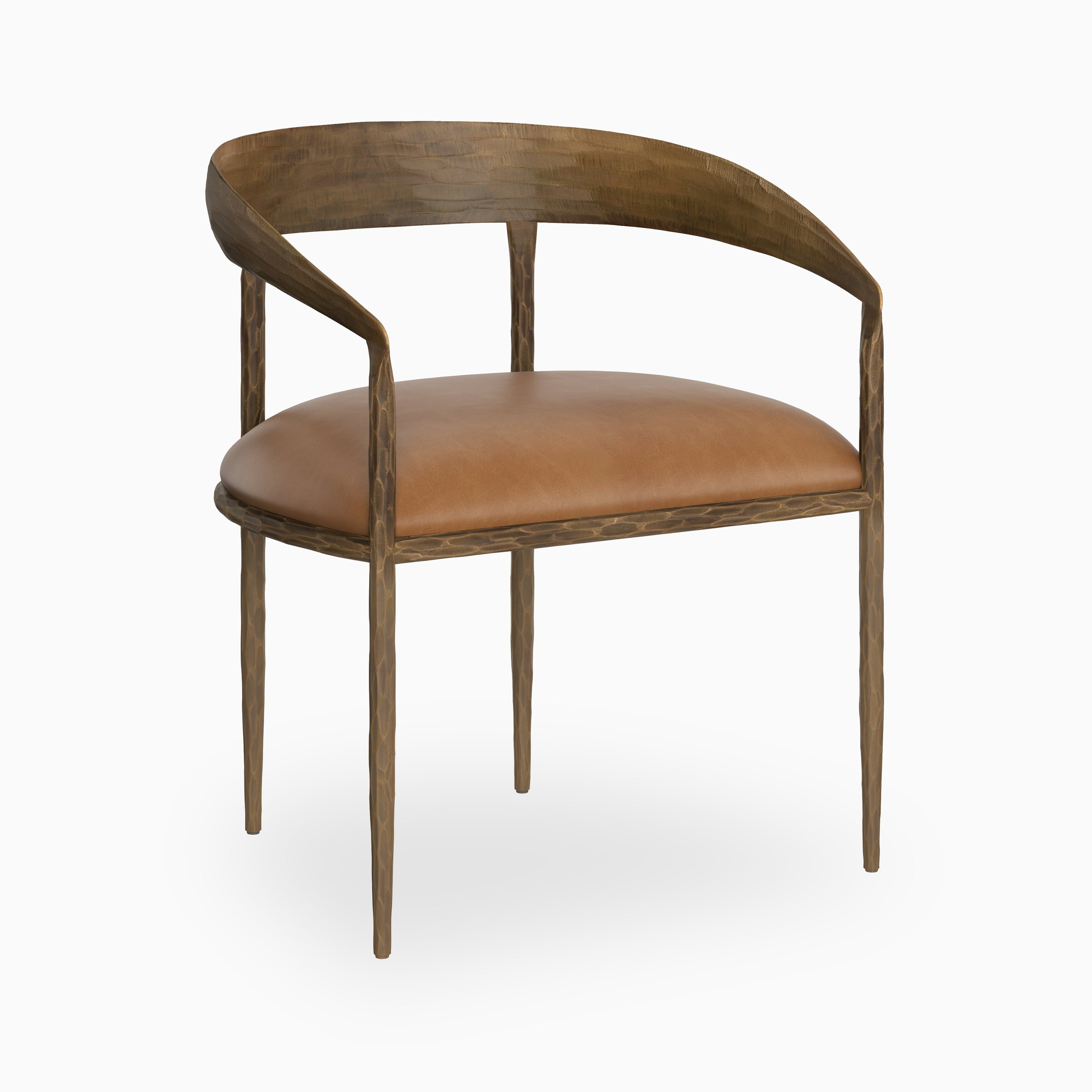 Shaffer Dining Chair in Tan Leather