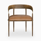 Shaffer Dining Chair in Tan Leather