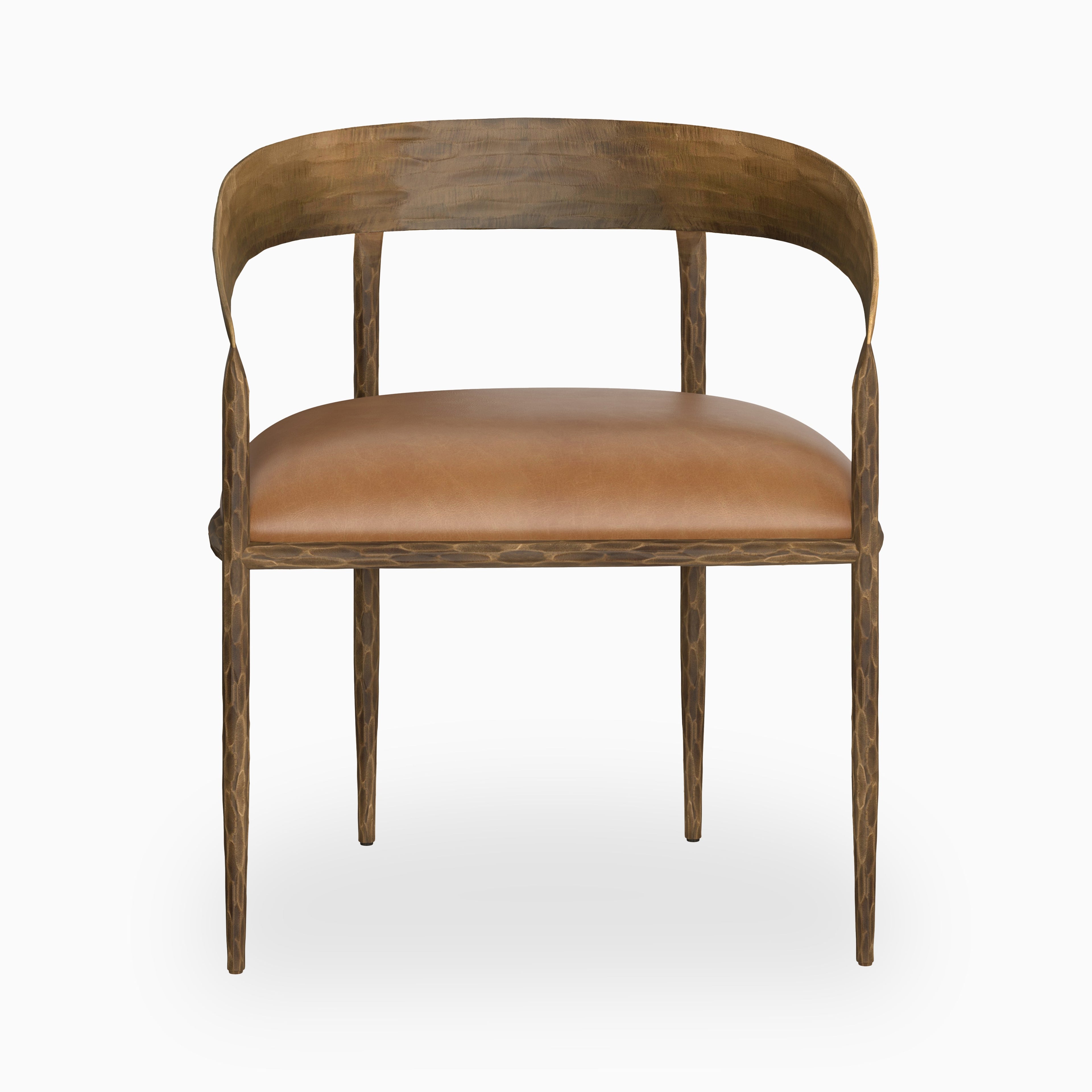 Shaffer Dining Chair in Tan Leather