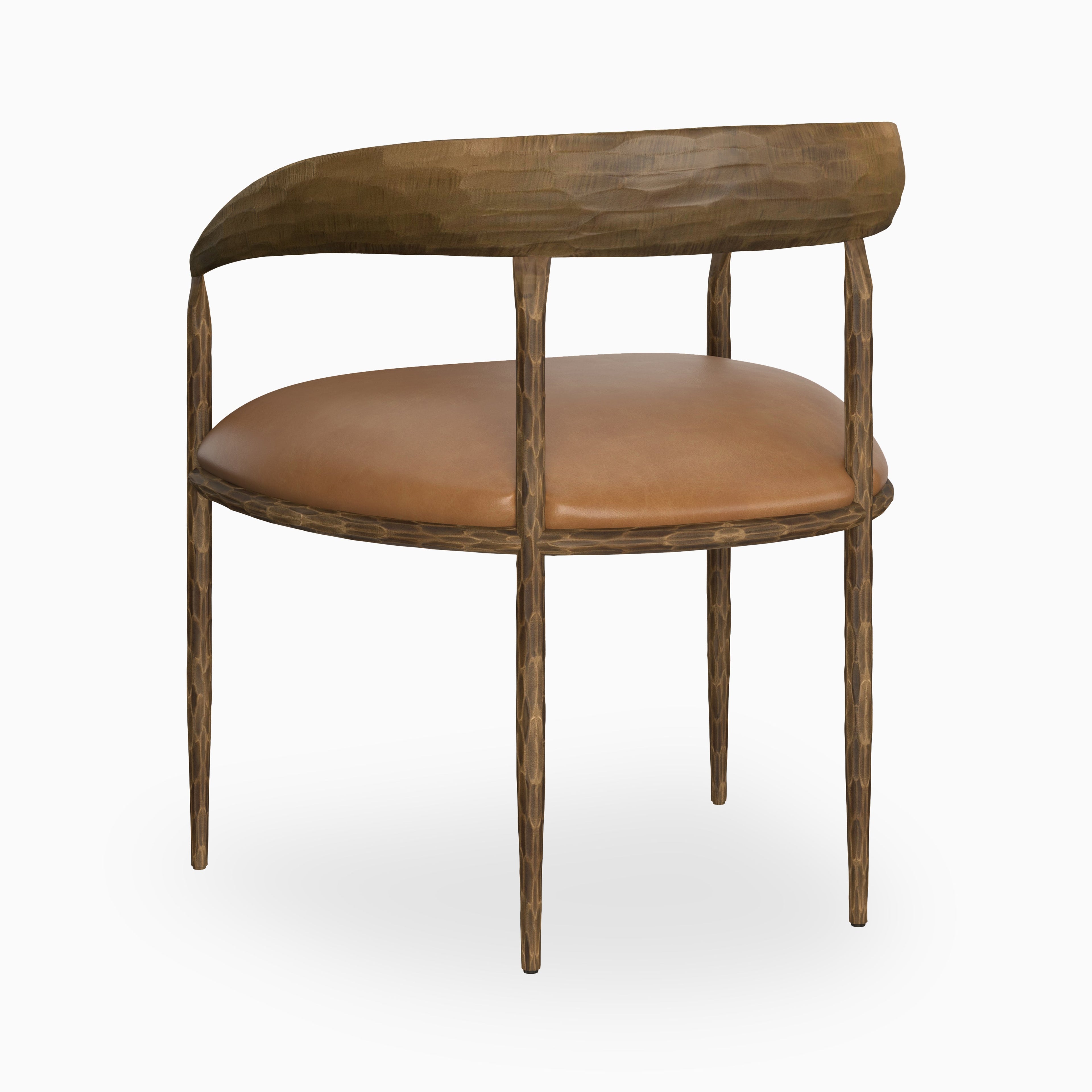 Shaffer Dining Chair in Tan Leather