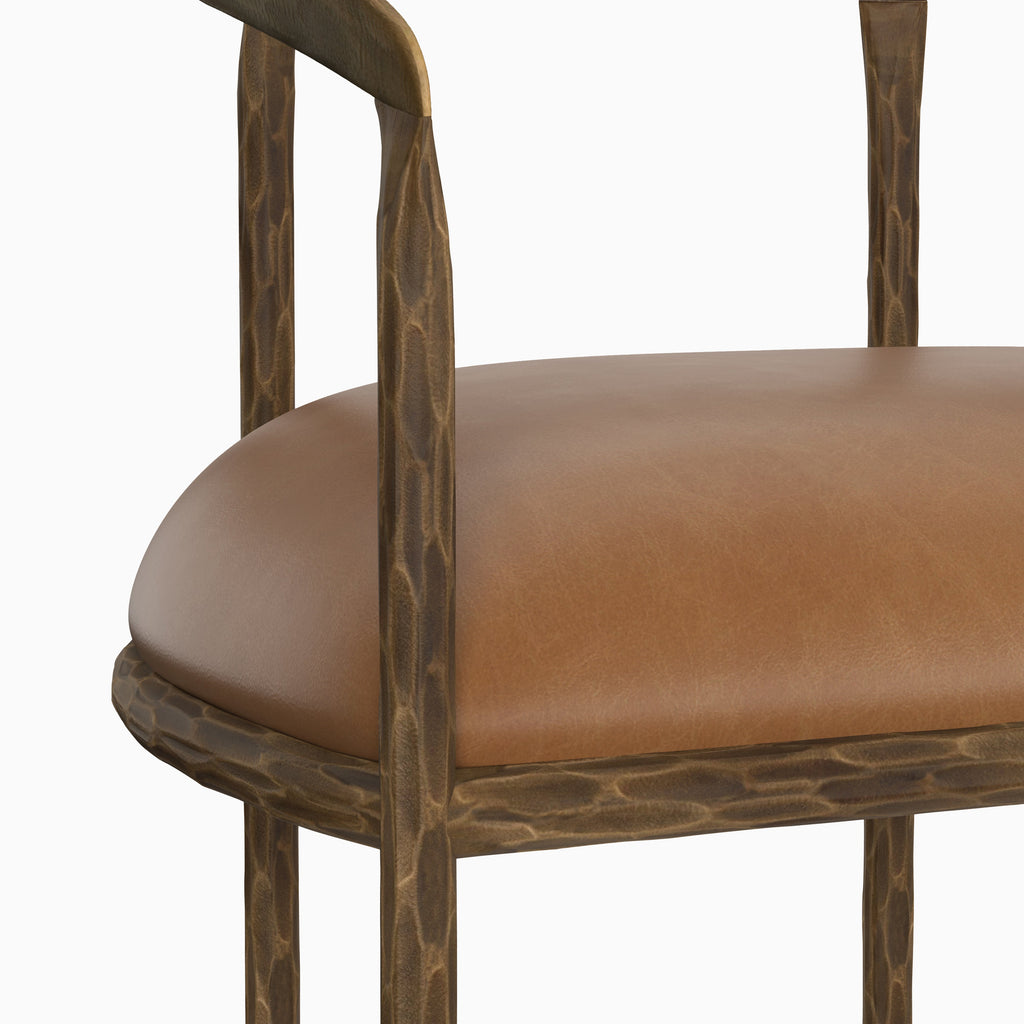 Shaffer Dining Chair in Tan Leather