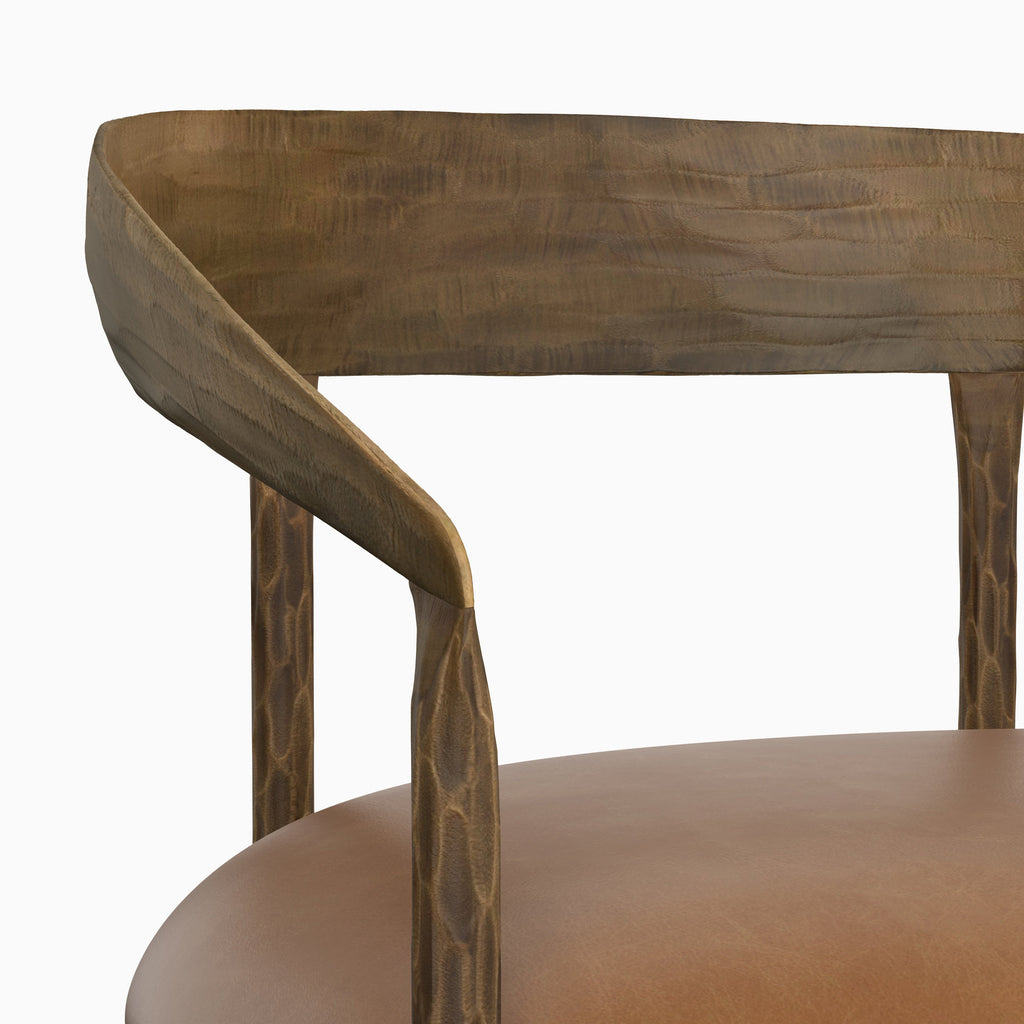 Shaffer Dining Chair in Tan Leather