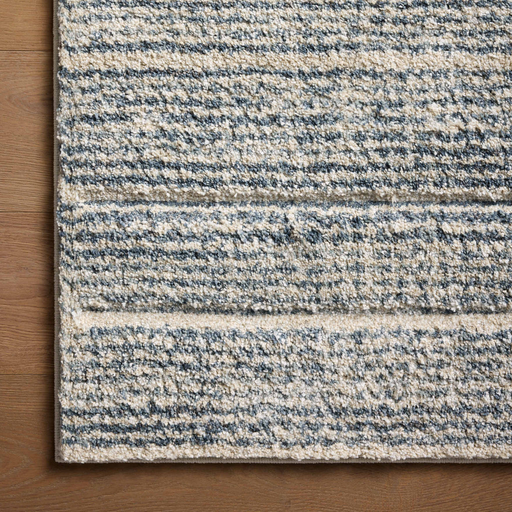 Broderick Polypropylene Pile Rug in Cream / Denim