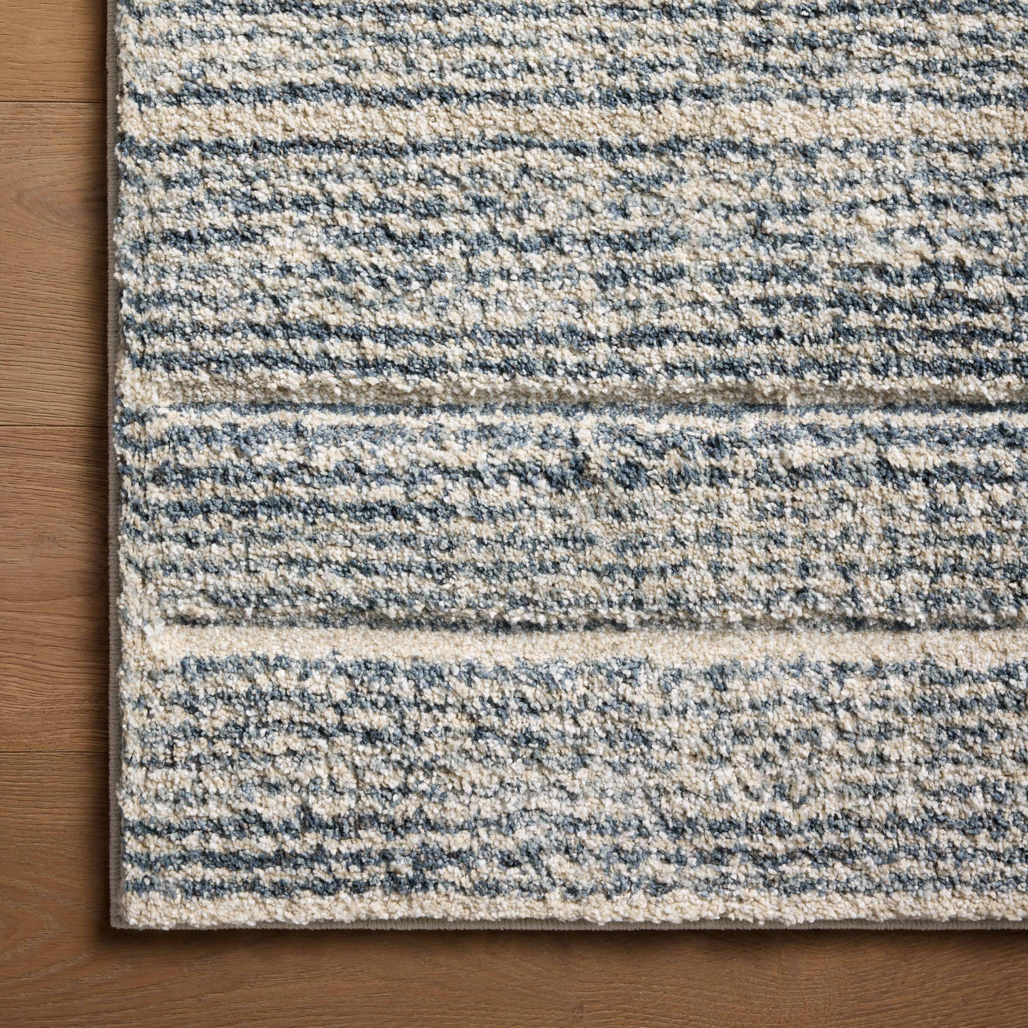 Broderick Polypropylene Pile Rug in Cream / Denim