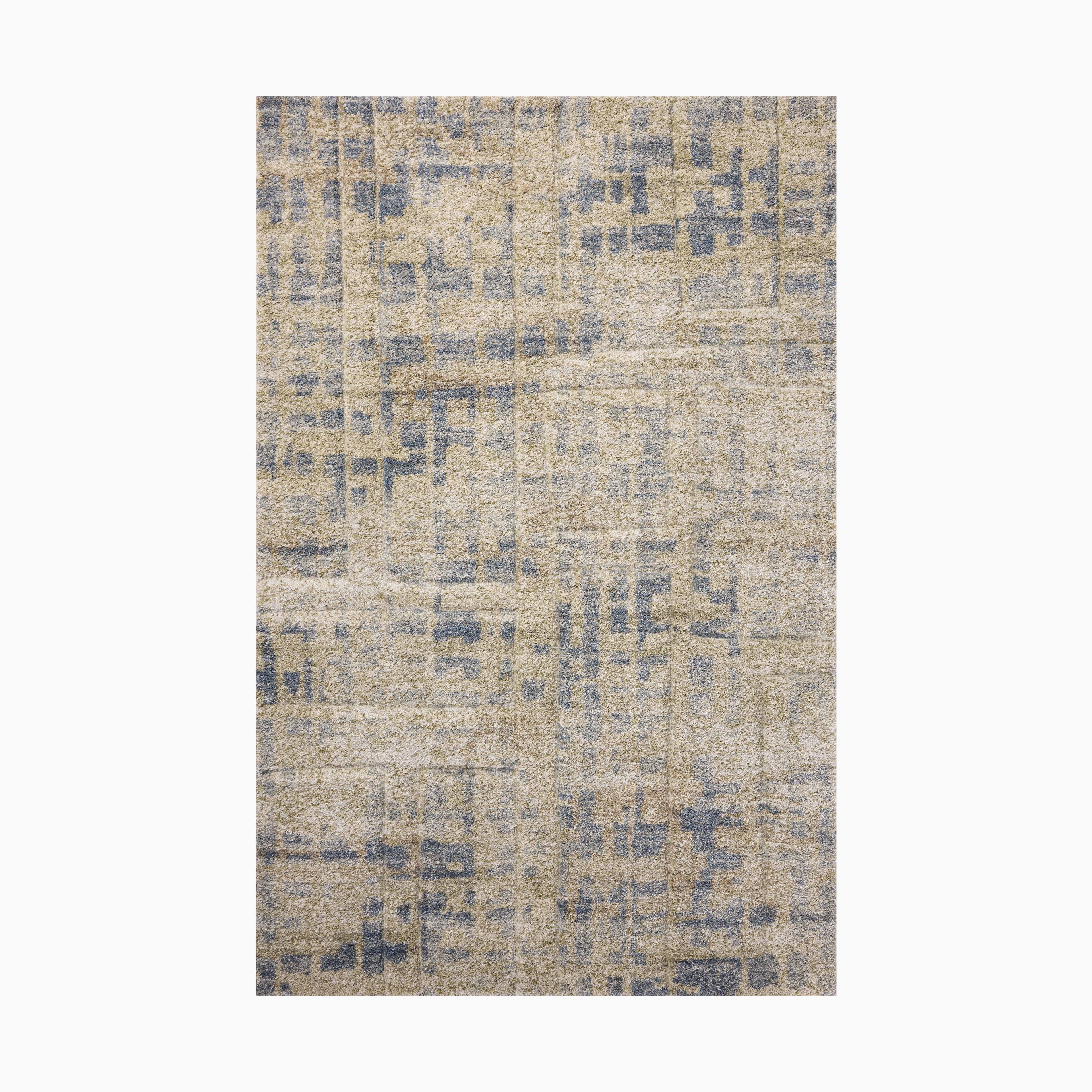 Broderick Polypropylene Pile Rug in Denim / Olive