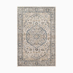 Charlise Polypropylene & Polyester Pile Rug in Bone / Denim