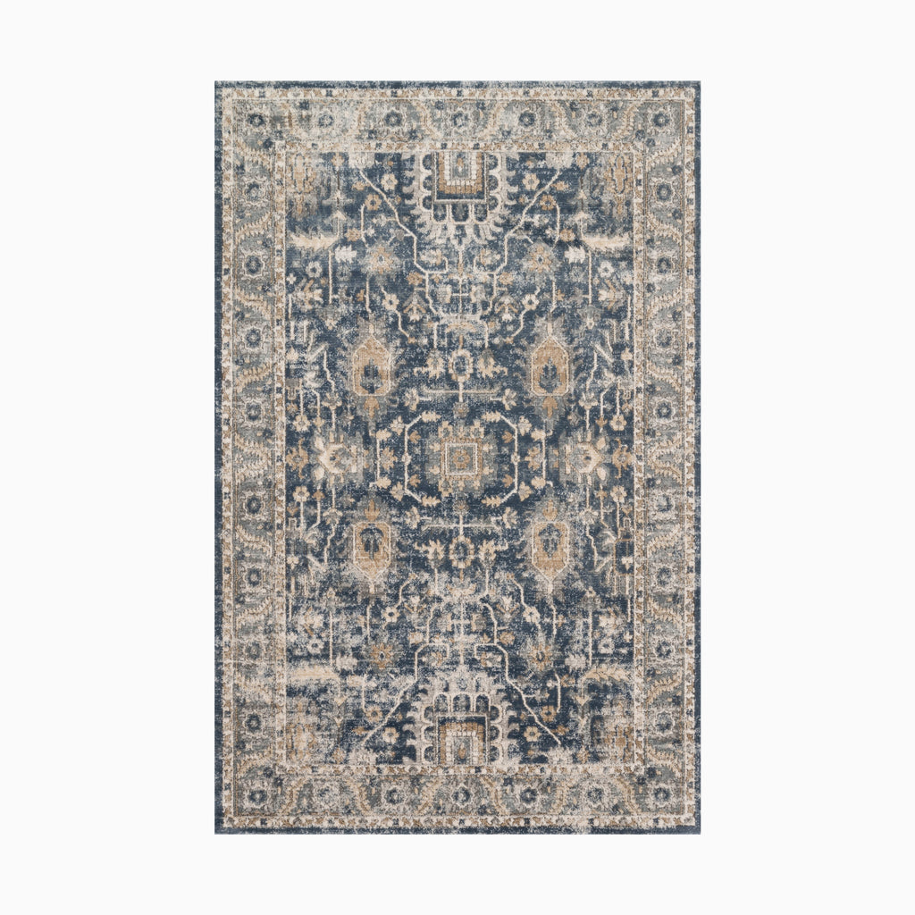 Charlise Polypropylene & Polyester Pile Rug in Indigo / Dune