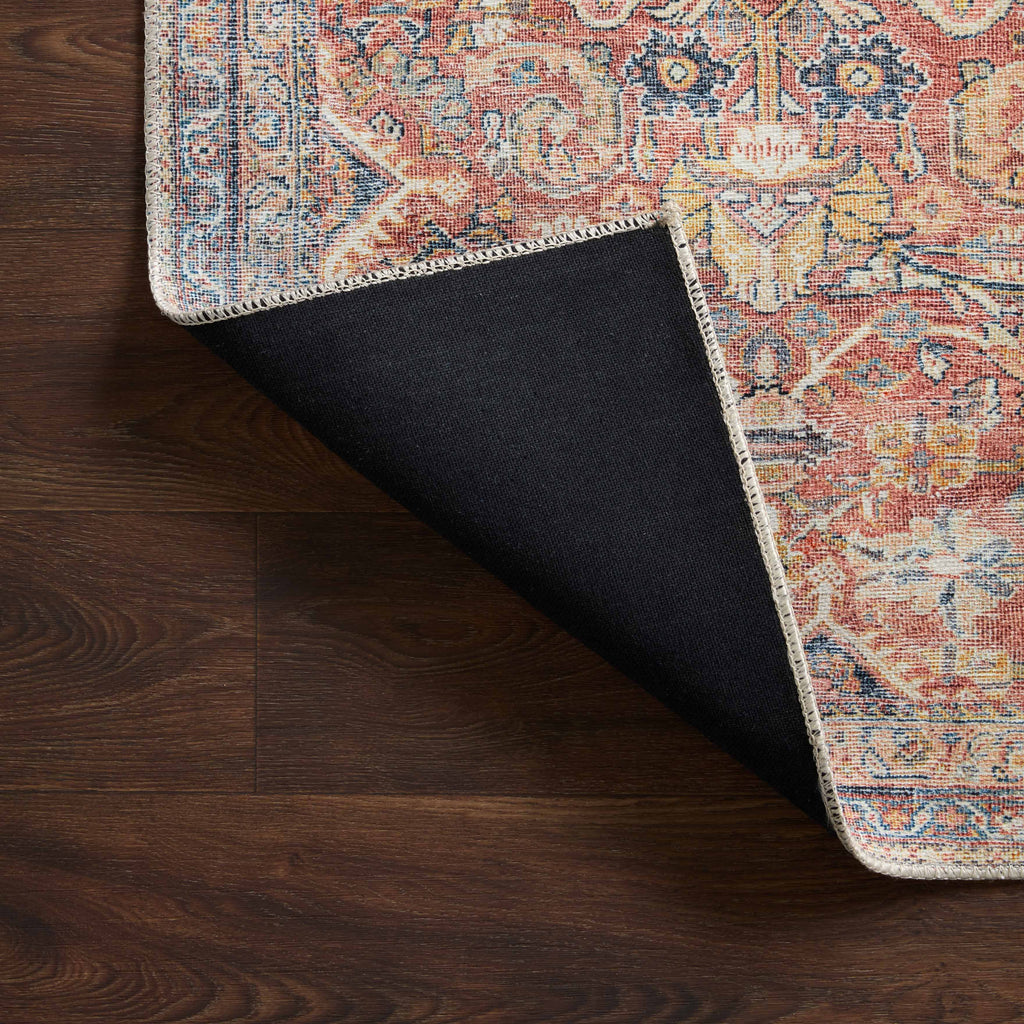 Georgette Polyester Pile Rug in Clay / Navy