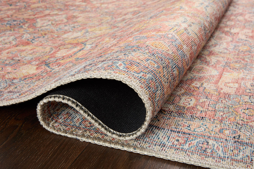 Georgette Polyester Pile Rug in Clay / Navy