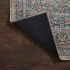 Georgette Polyester Pile Rug in Navy / Rose
