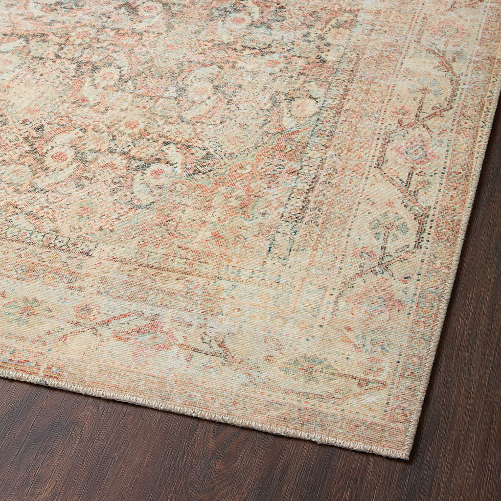 Georgette Polyester Pile Rug in Sand / Peach
