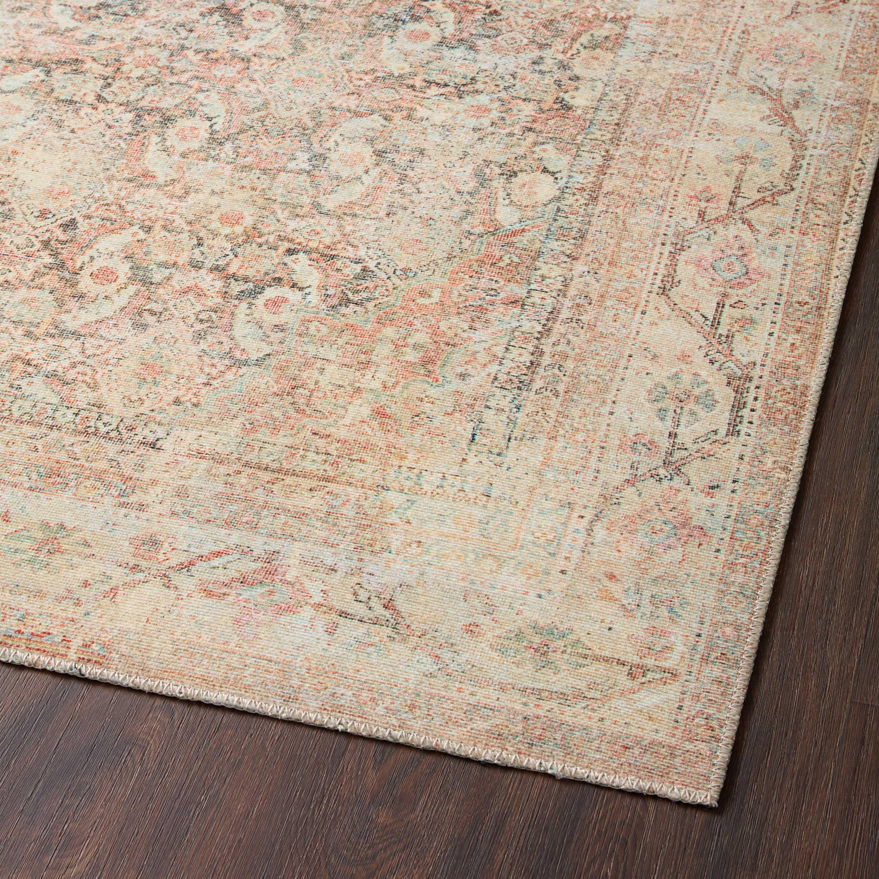 Georgette Polyester Pile Rug in Sand / Peach