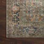 Georgette Polyester Pile Rug in Spice / Indigo