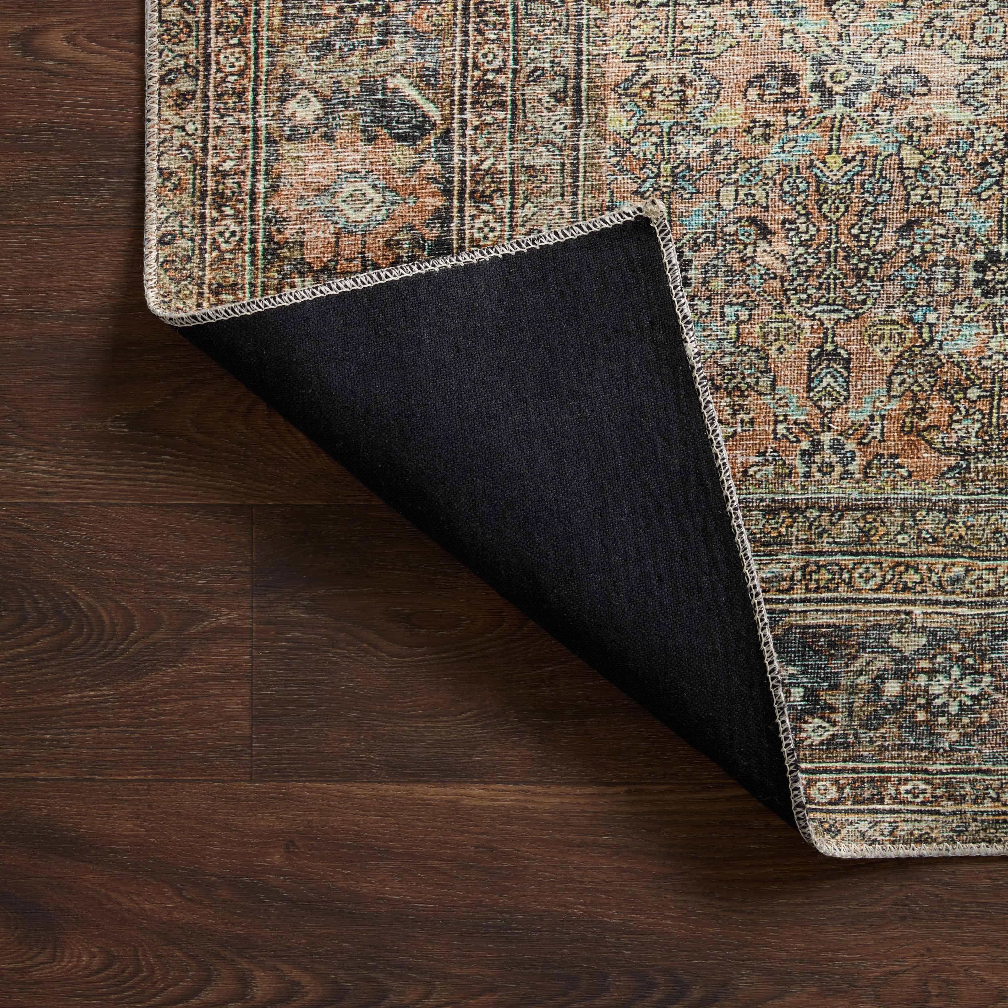 Georgette Polyester Pile Rug in Spice / Indigo