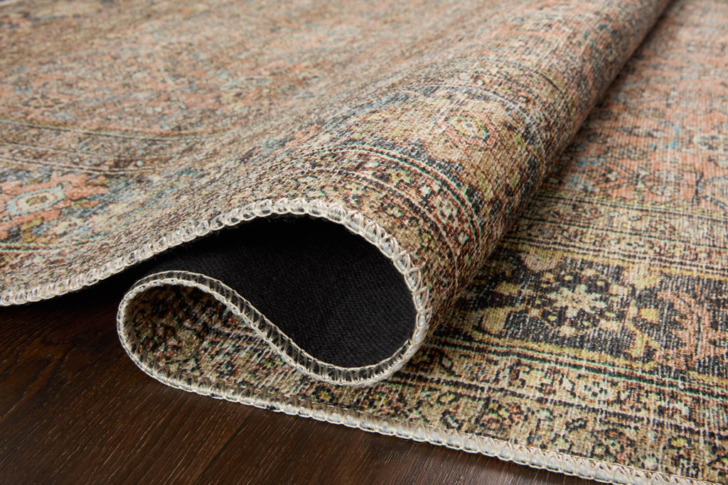 Georgette Polyester Pile Rug in Spice / Indigo