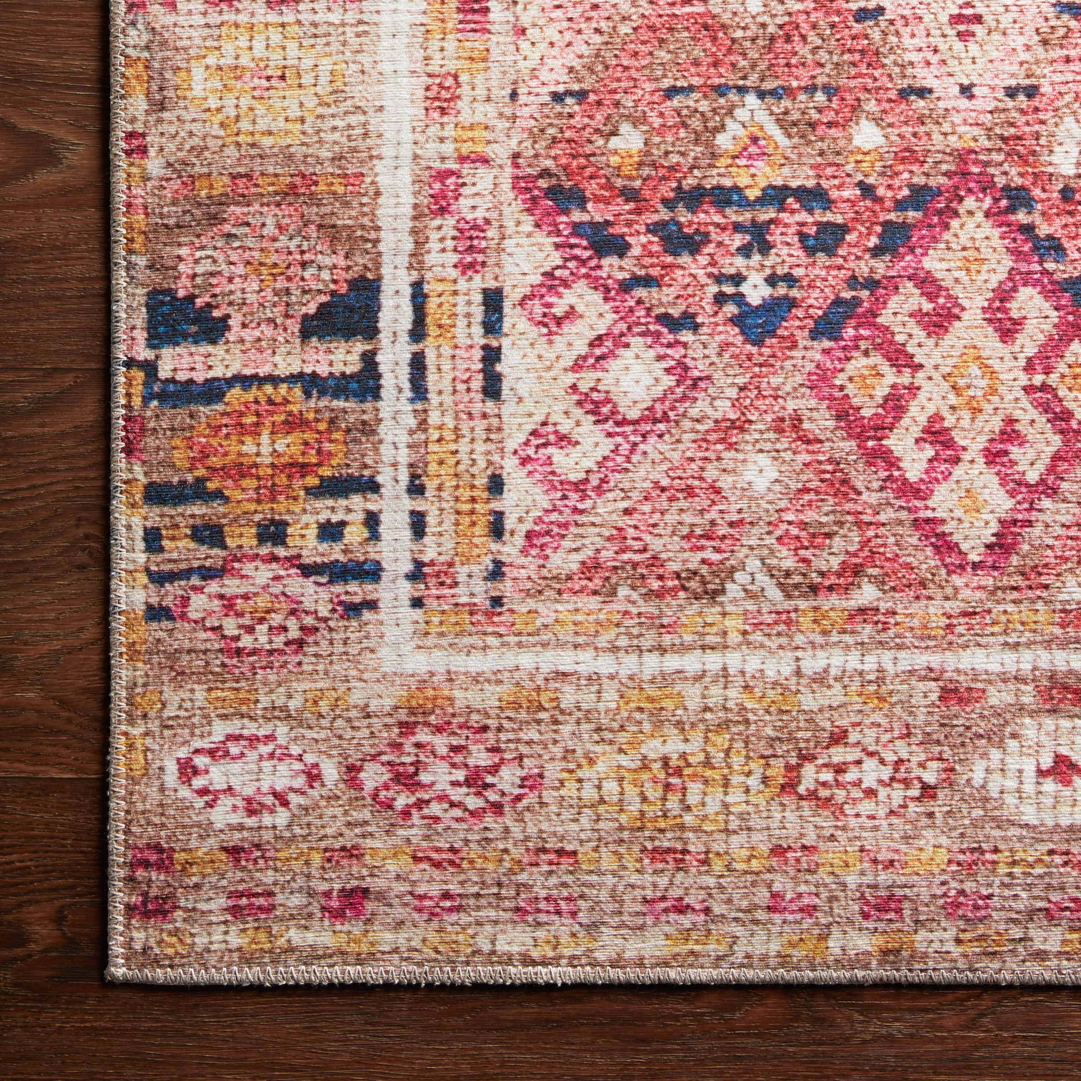 Hutchinson Polyester Face Rug in Blush / Multi