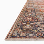 Hutchinson Polyester Face Rug in Brick / Navy