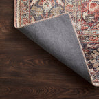 Hutchinson Polyester Face Rug in Brick / Navy