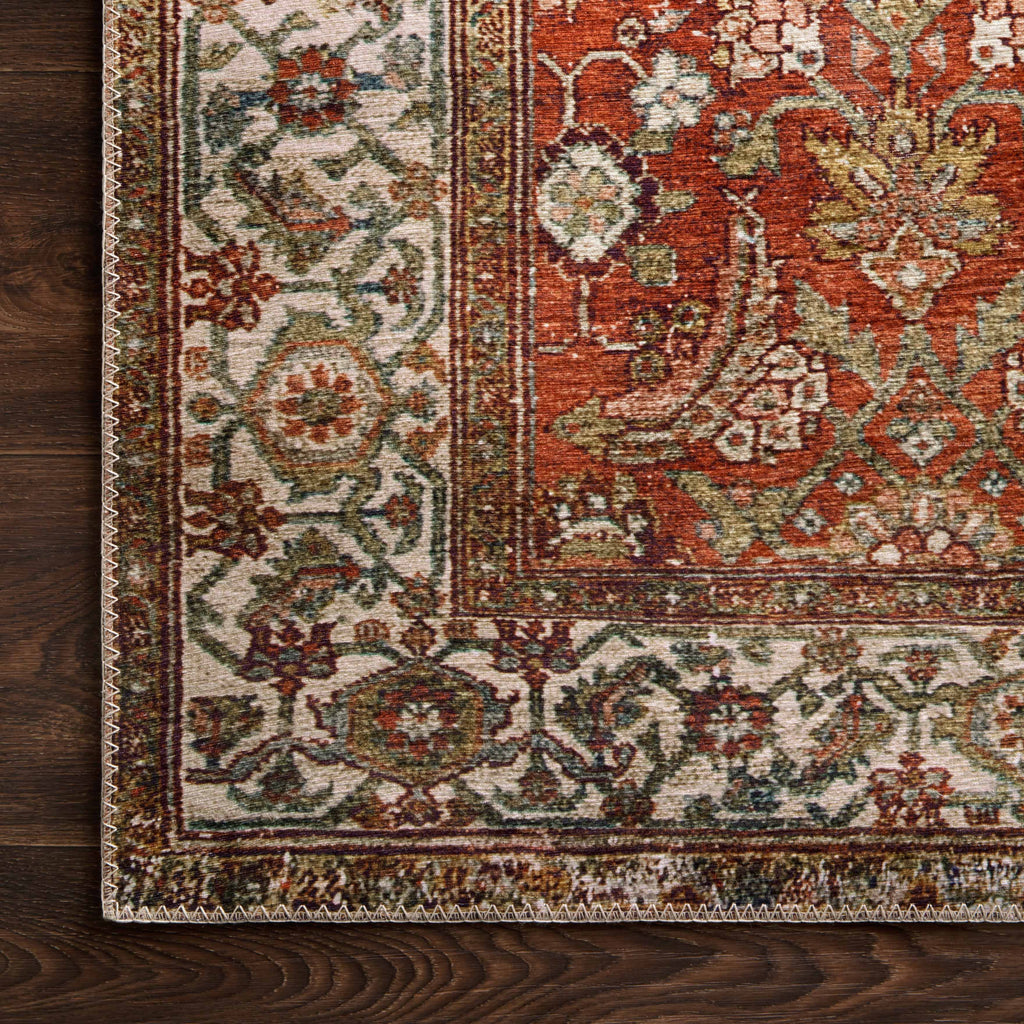 Hutchinson Polyester Face Rug in Denim / Brick