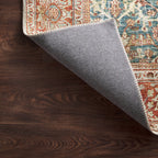 Hutchinson Polyester Face Rug in Lake / Terracota