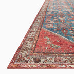 Hutchinson Polyester Face Rug in Marine / Crimson