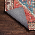 Hutchinson Polyester Face Rug in Marine / Crimson