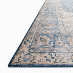 Hutchinson Polyester Face Rug in Marine / Peach