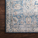 Hutchinson Polyester Face Rug in Marine / Peach