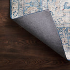 Hutchinson Polyester Face Rug in Marine / Peach