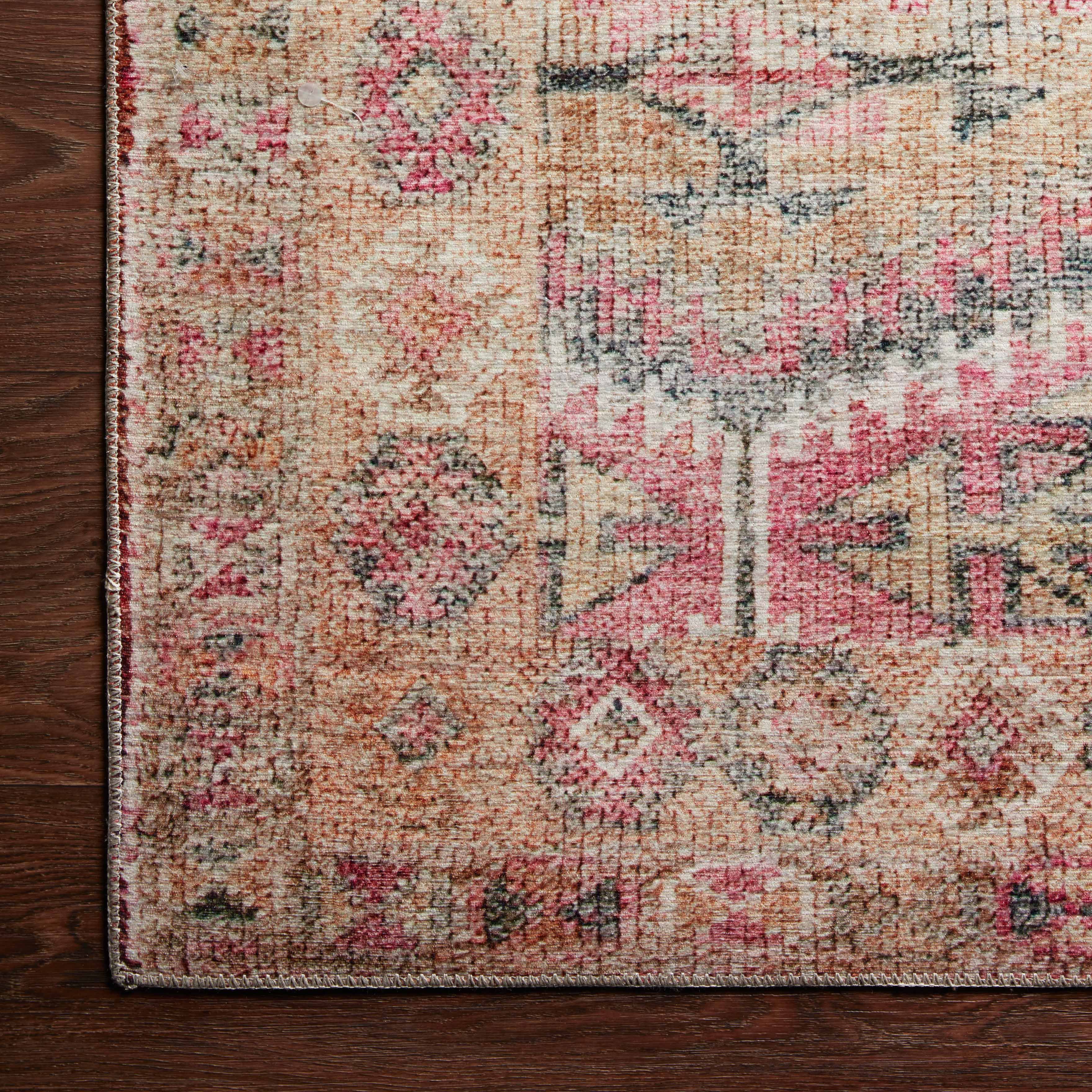 Hutchinson Polyester Face Rug in Rose / Opal
