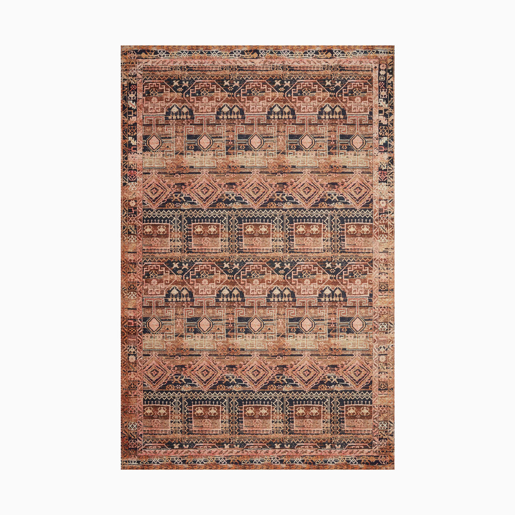 Hutchinson Polyester Face Rug in Rust / Desert