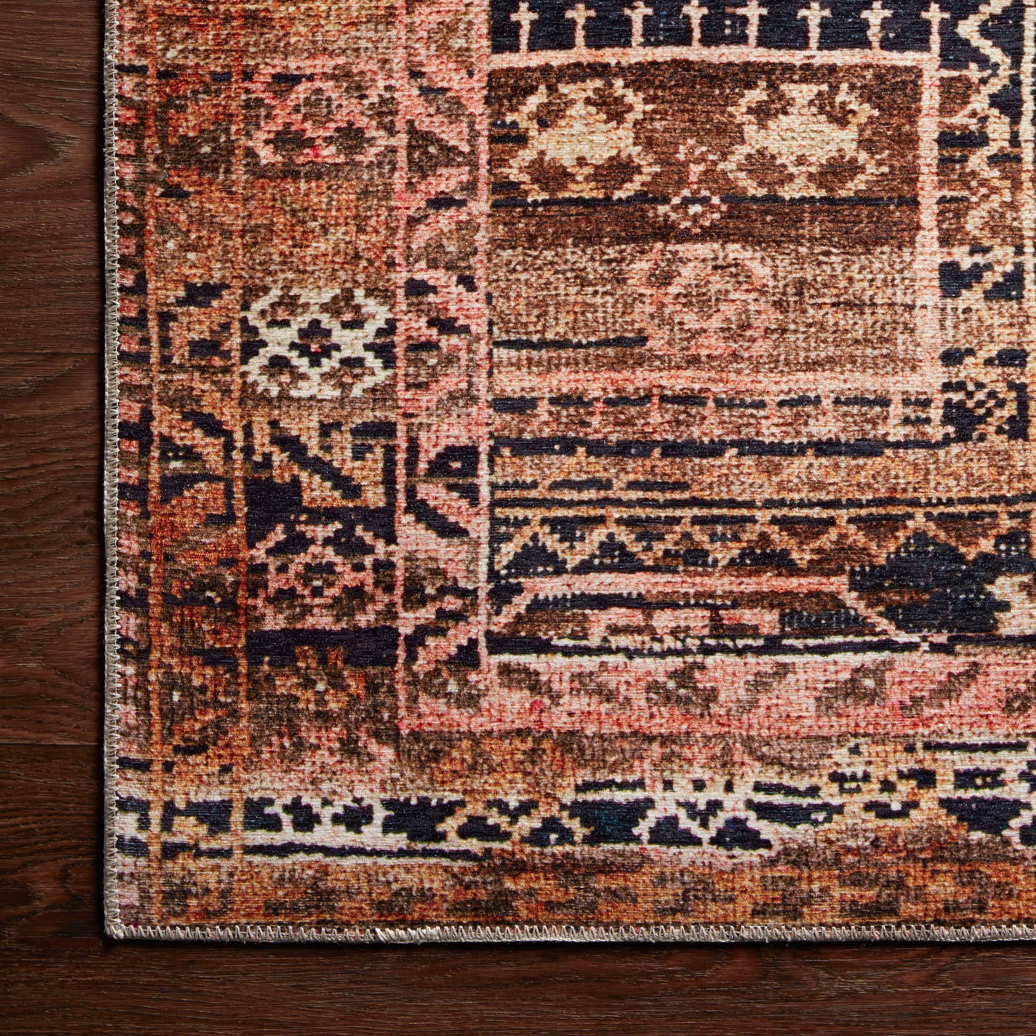 Hutchinson Polyester Face Rug in Rust / Desert
