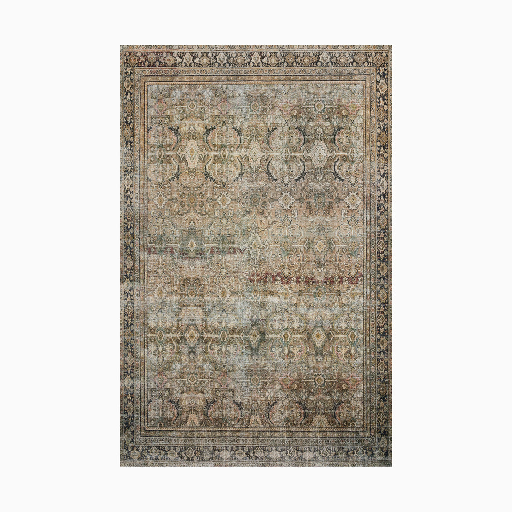Hutchinson Polyester Face Rug in Sage / Graphite